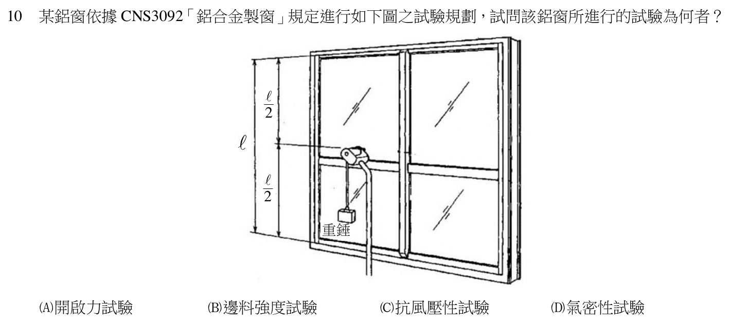 110 年建築師建築構造與施工第 10 題附圖