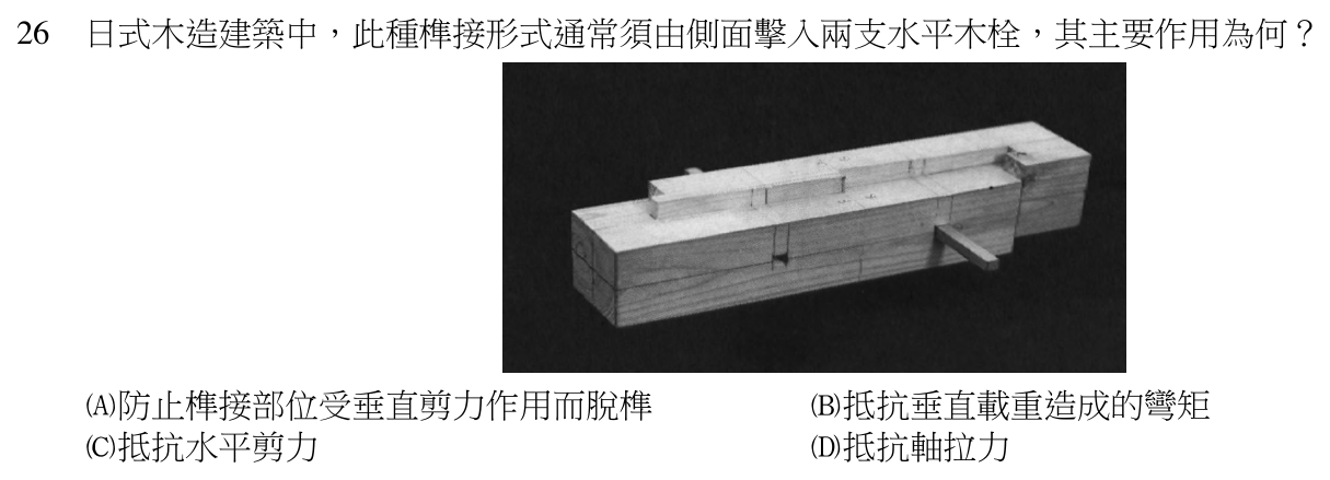 112 年建築師建築構造與施工第 26 題附圖